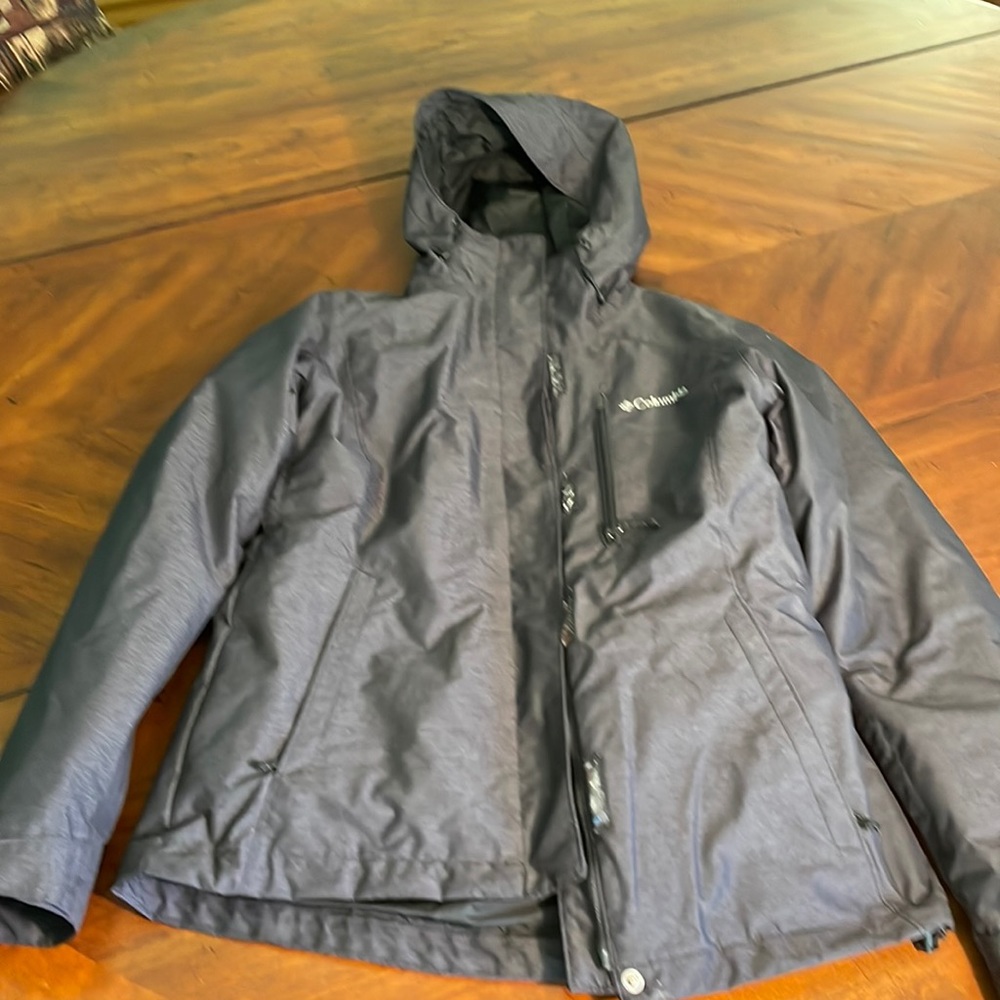 Dark gray, Columbia winter coat.